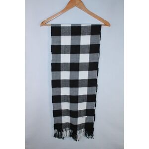Kenzo Kids One Size Black White Check Soft Scarf